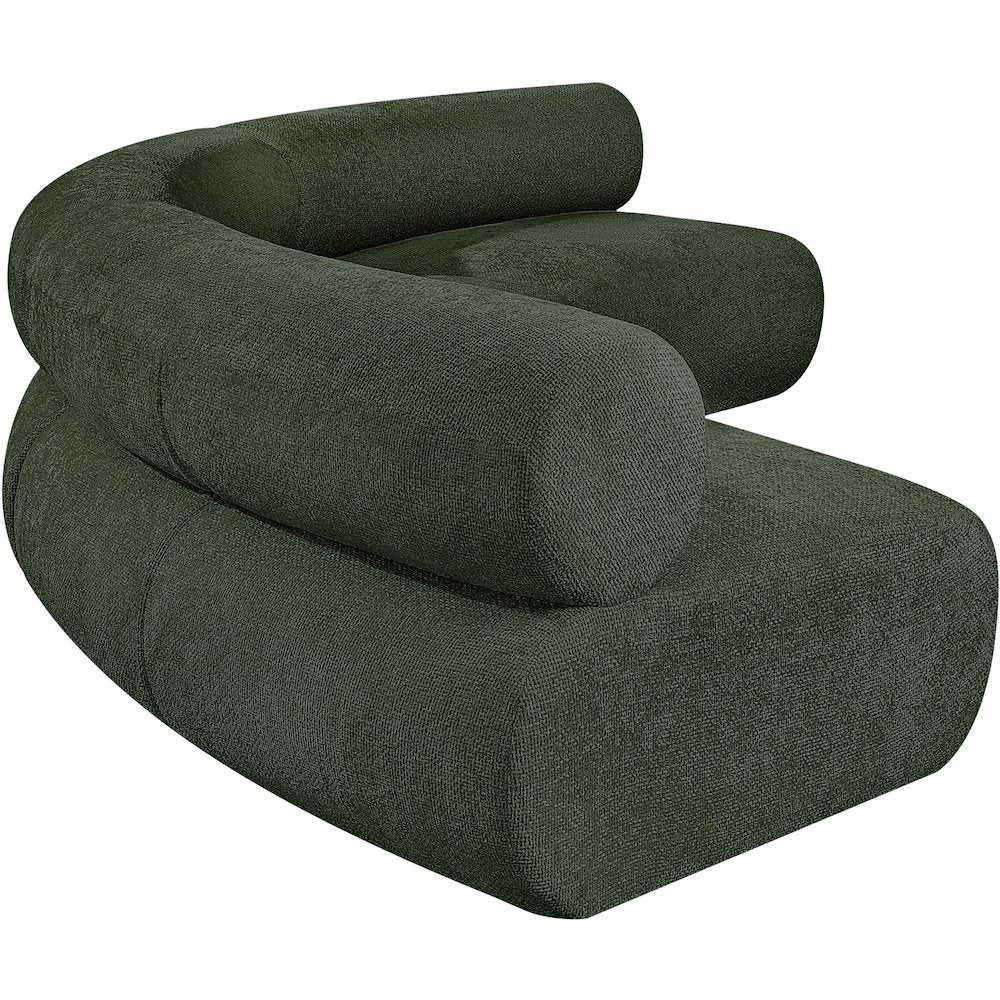 Bale Green Chenille Fabric Modular Sofa