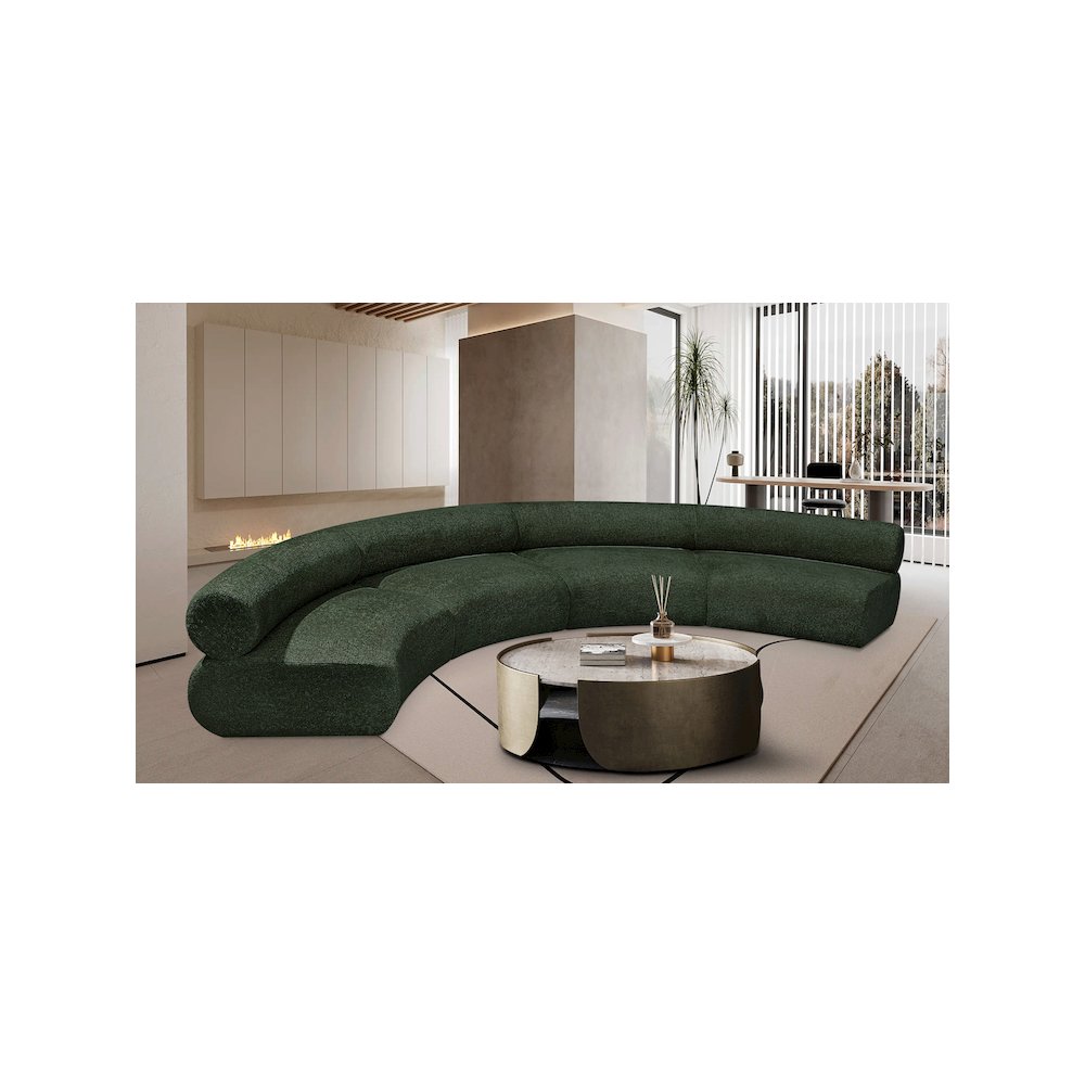 Bale Green Chenille Fabric Modular Sofa