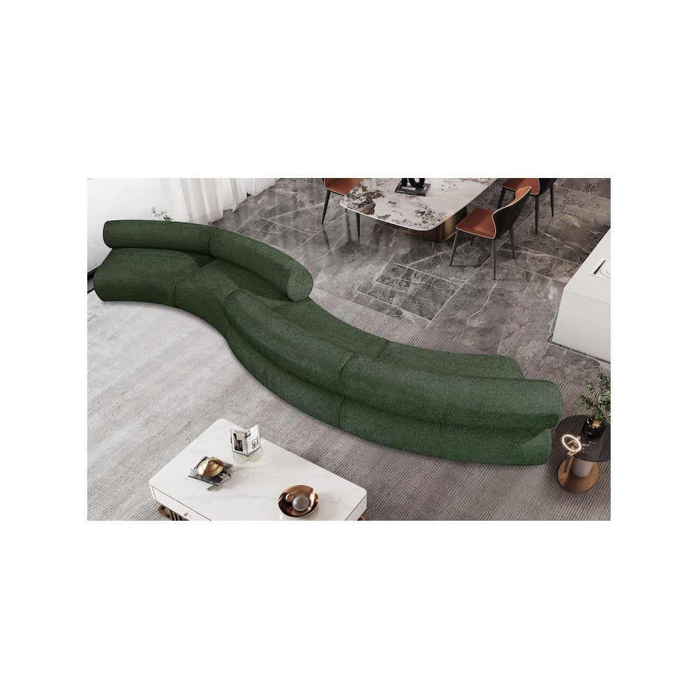 Bale Green Chenille Fabric Modular Sofa