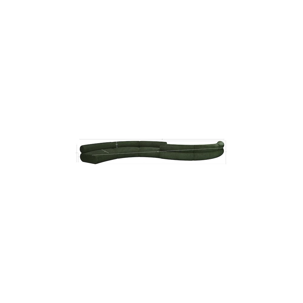 Bale Green Chenille Fabric Modular Sofa