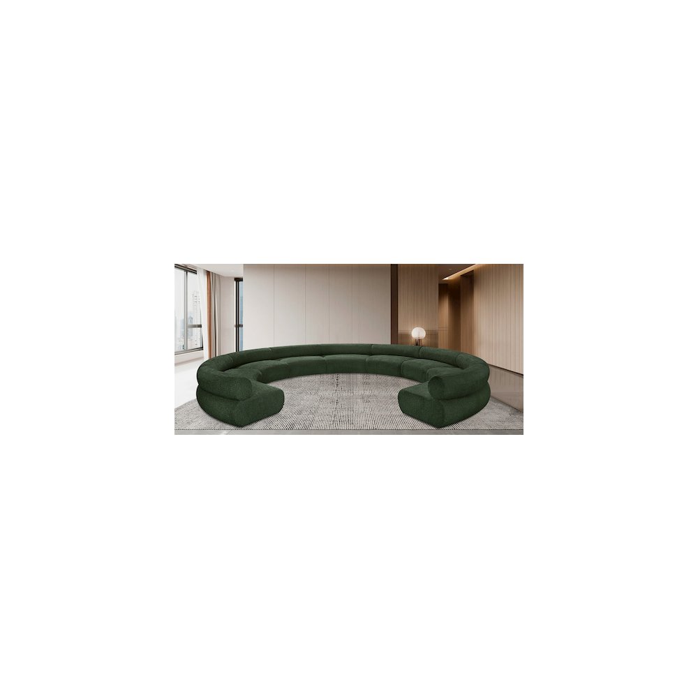 Bale Green Chenille Fabric Modular Sofa