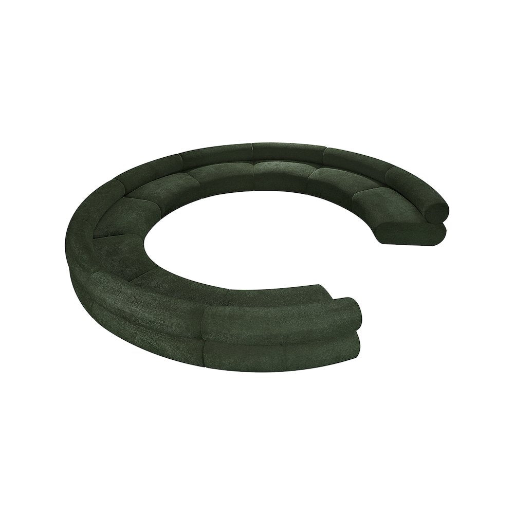 Bale Green Chenille Fabric Modular Sofa