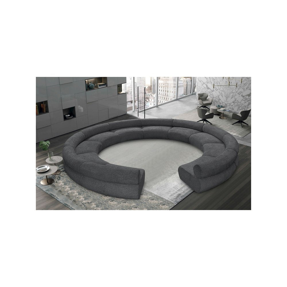 Bale Grey Chenille Fabric Modular Sofa
