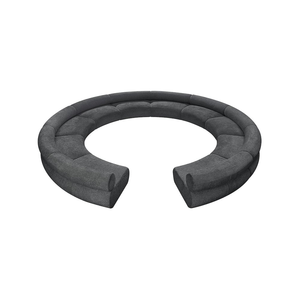 Bale Grey Chenille Fabric Modular Sofa