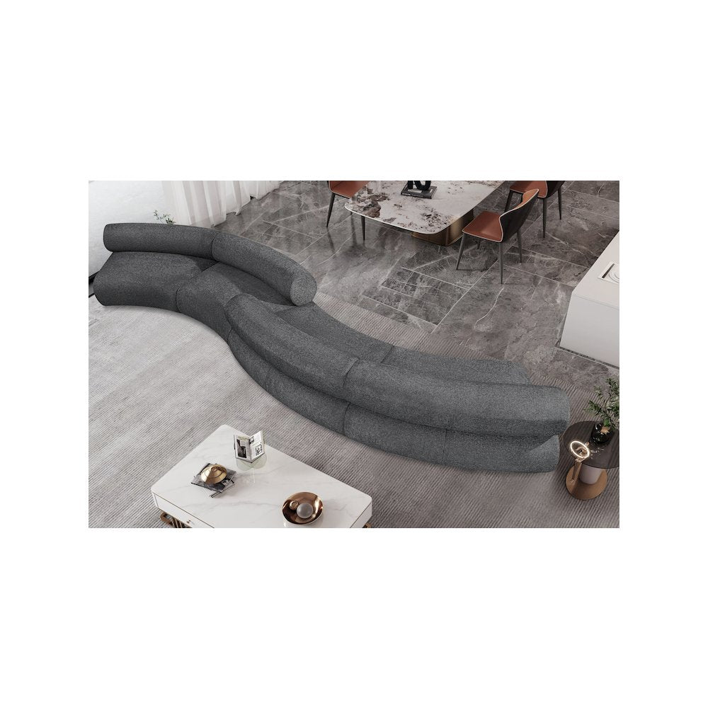 Bale Grey Chenille Fabric Modular Sofa