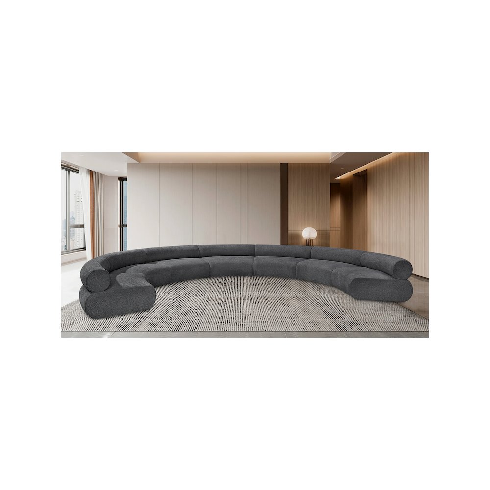 Bale Grey Chenille Fabric Modular Sofa