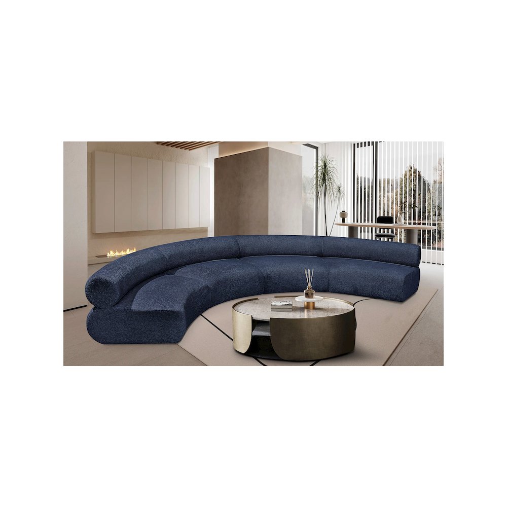 Bale Navy Chenille Fabric Modular Sofa