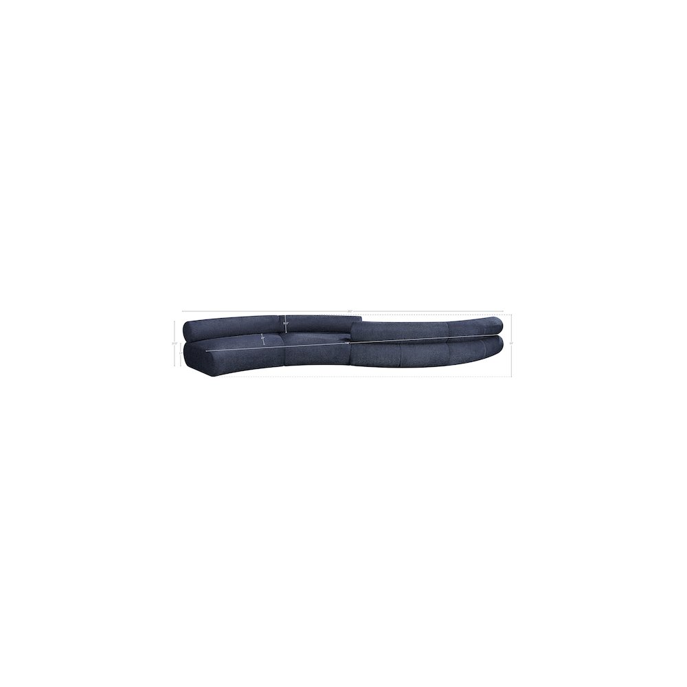 Bale Navy Chenille Fabric Modular Sofa