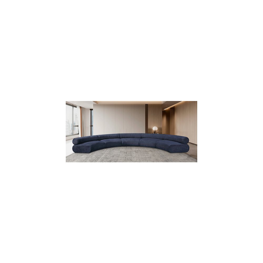 Bale Navy Chenille Fabric Modular Sofa