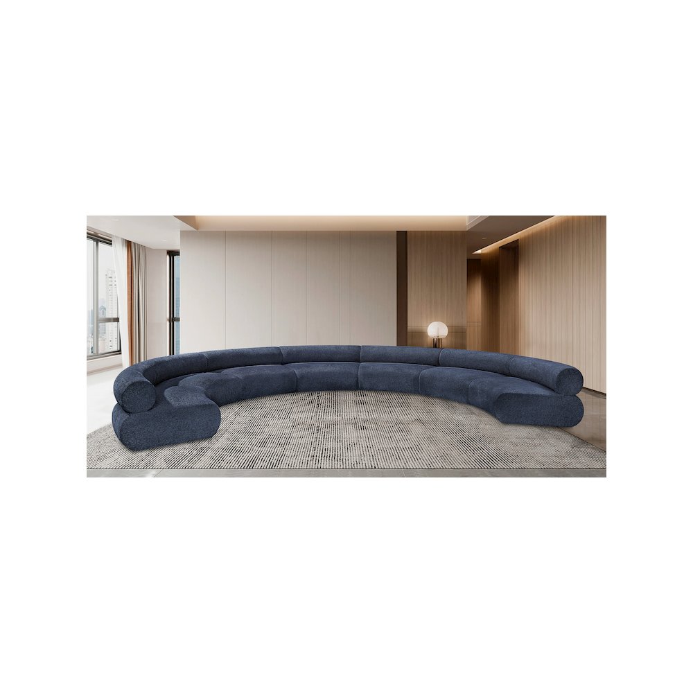 Bale Navy Chenille Fabric Modular Sofa