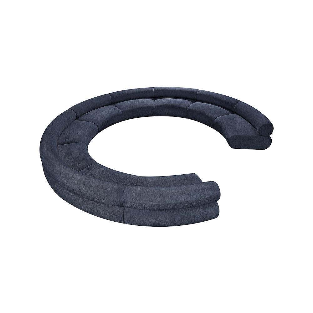Bale Navy Chenille Fabric Modular Sofa