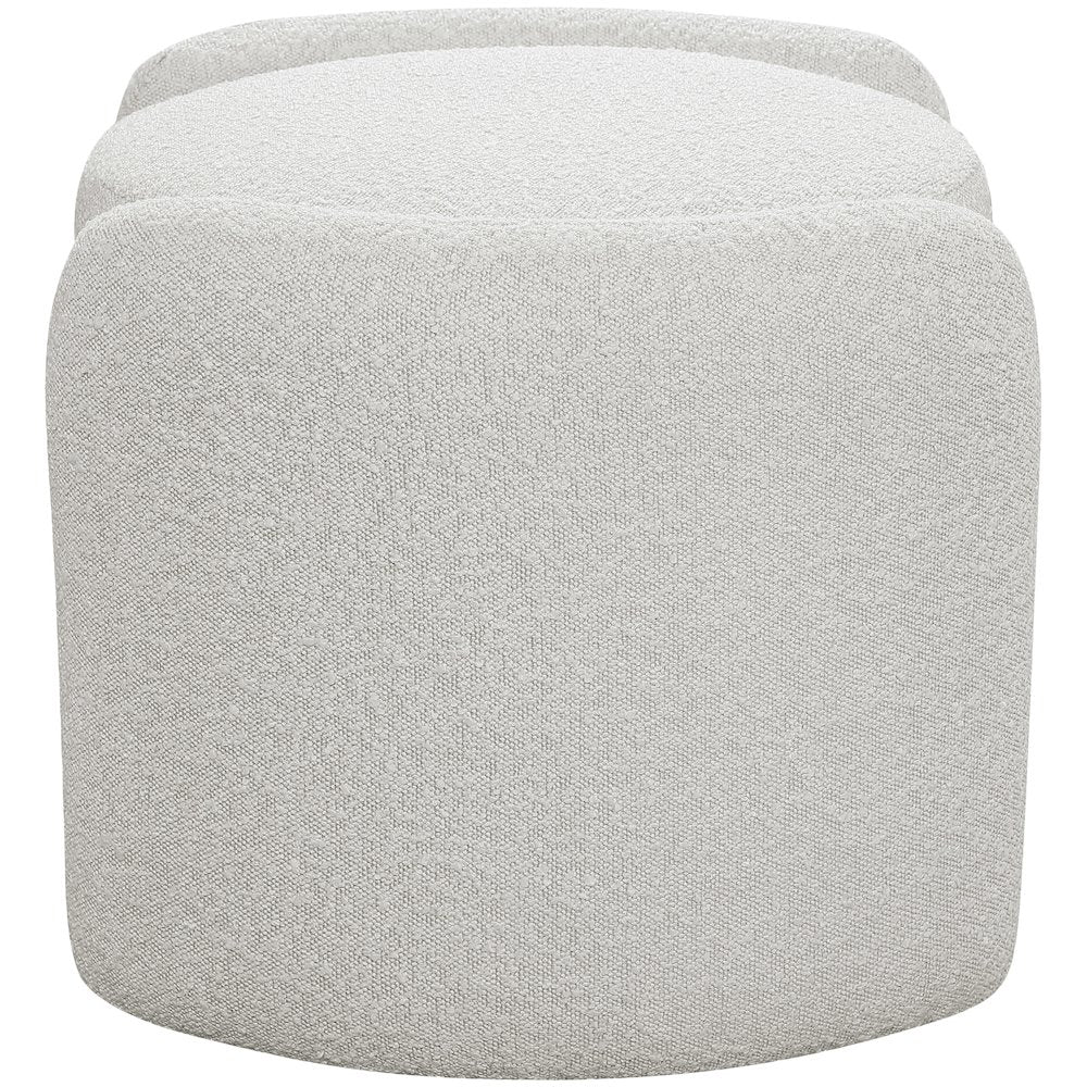 Horizon Cream Boucle Fabric Ottoman