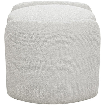Horizon Cream Boucle Fabric Ottoman
