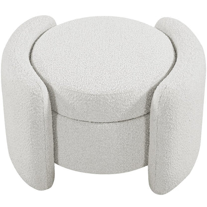 Horizon Cream Boucle Fabric Ottoman