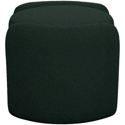 Horizon Green Boucle Fabric Ottoman