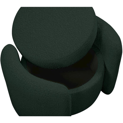 Horizon Green Boucle Fabric Ottoman