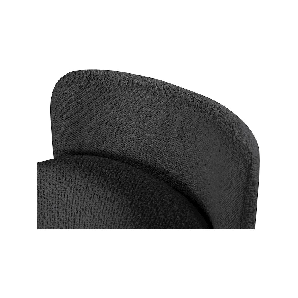 Peyton Black Boucle Fabric Bench