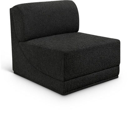 Ollie Black Boucle Fabric Armless