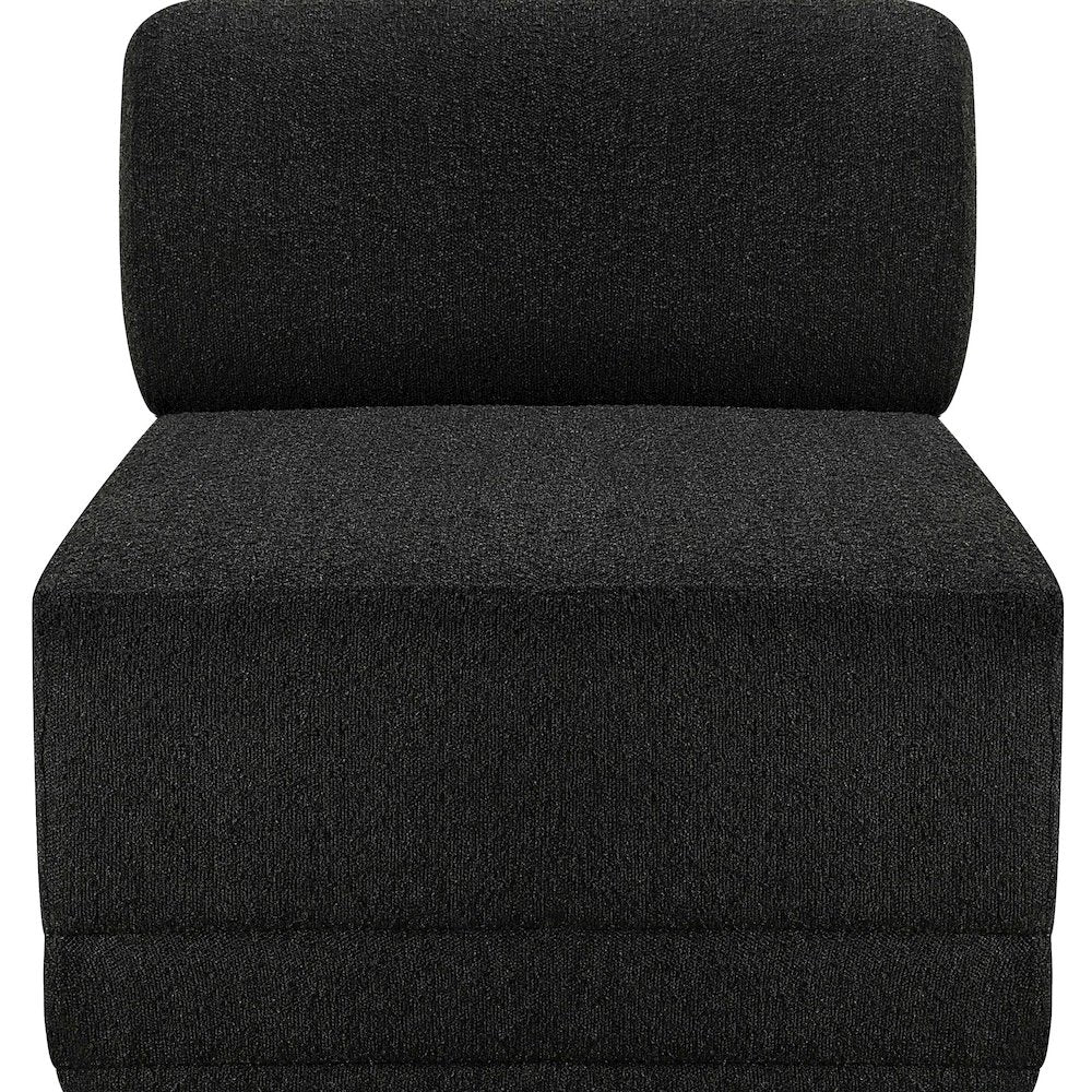 Ollie Black Boucle Fabric Armless