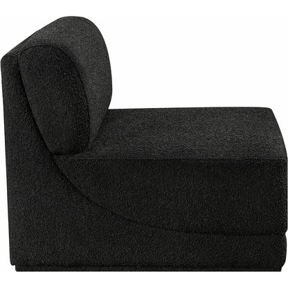 Ollie Black Boucle Fabric Armless