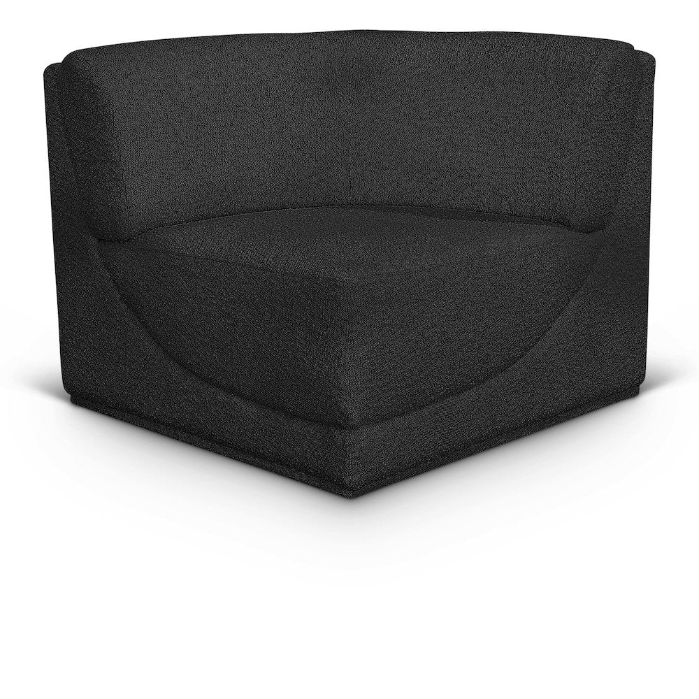 Ollie Black Boucle Fabric Corner