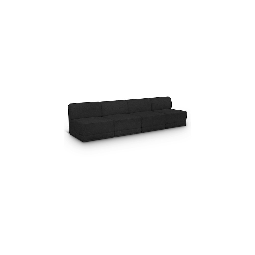 Ollie Black Boucle Fabric Modular Sofa
