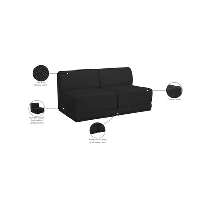 Ollie Black Boucle Fabric Modular Sofa