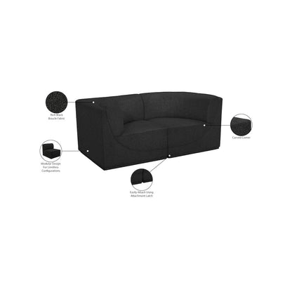 Ollie Black Boucle Fabric Modular Sofa