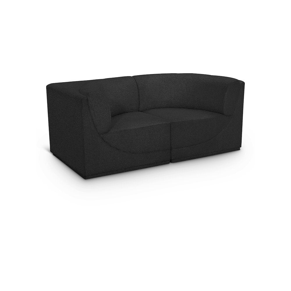 Ollie Black Boucle Fabric Modular Sofa