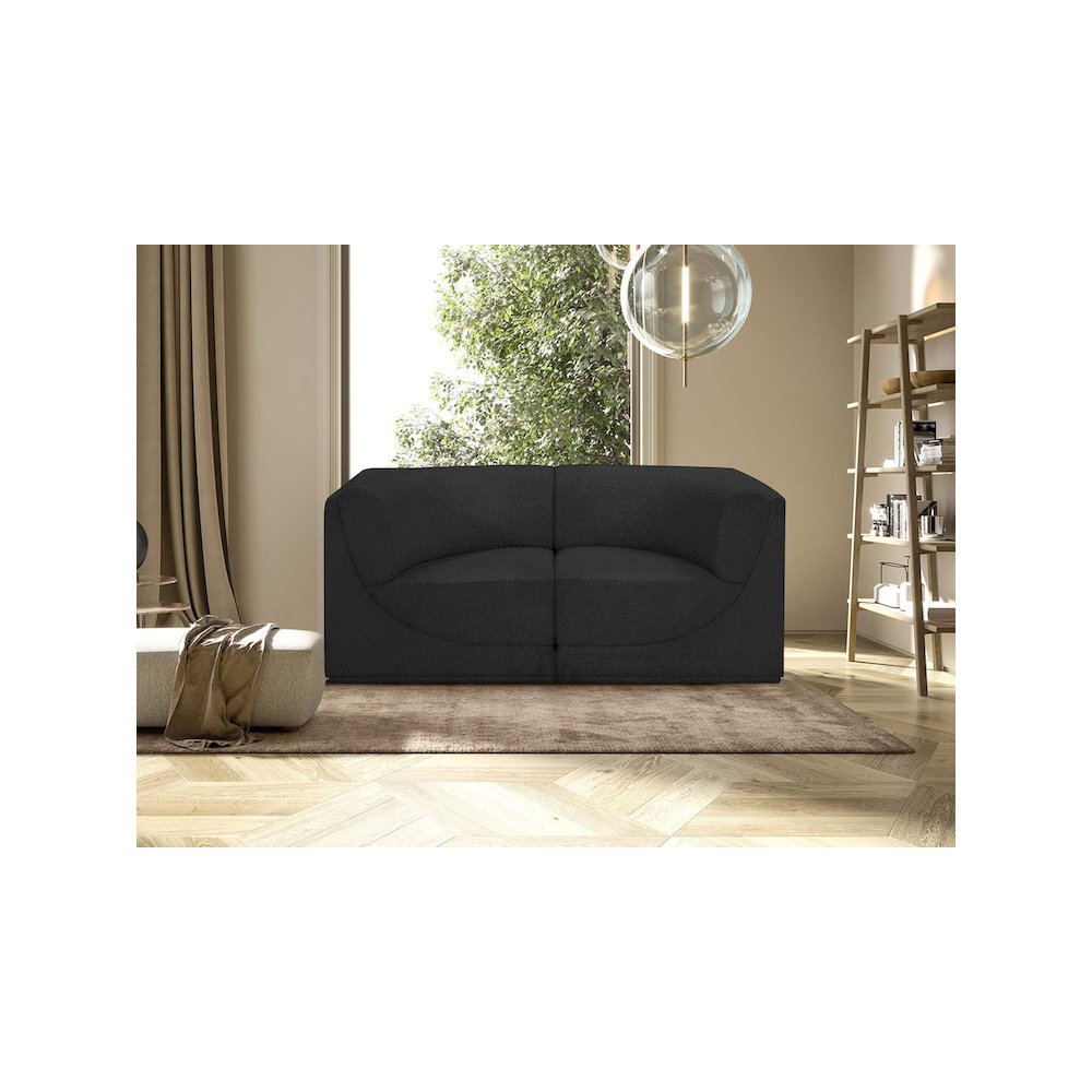 Ollie Black Boucle Fabric Modular Sofa