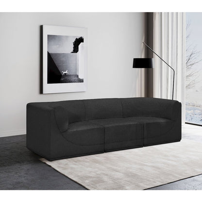 Ollie Black Boucle Fabric Modular Sofa