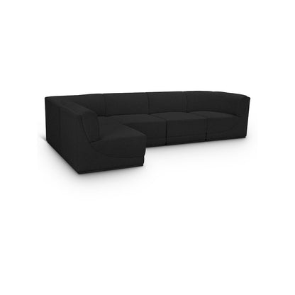 Ollie Black Boucle Fabric Modular Sectional