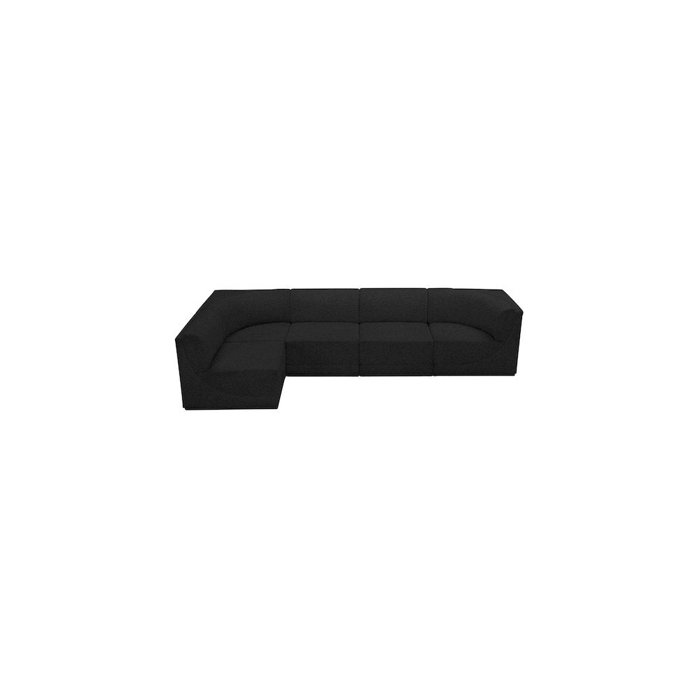 Ollie Black Boucle Fabric Modular Sectional