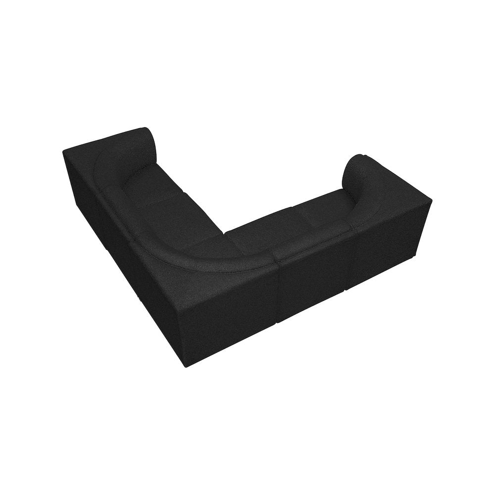 Ollie Black Boucle Fabric Modular Sectional