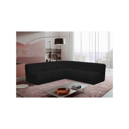 Ollie Black Boucle Fabric Modular Sectional