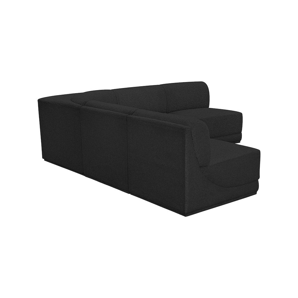 Ollie Black Boucle Fabric Modular Sectional