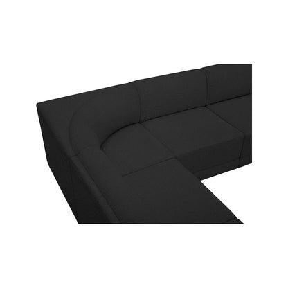 Ollie Black Boucle Fabric Modular Sectional