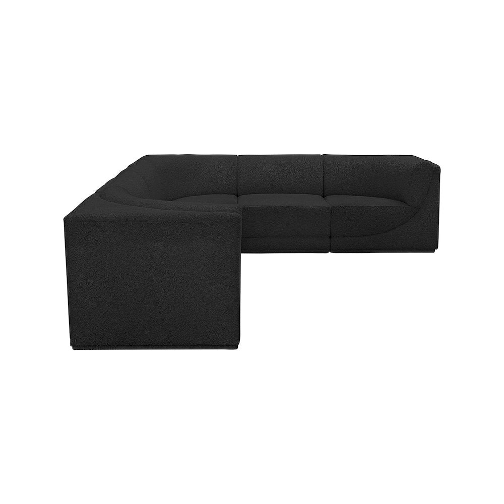 Ollie Black Boucle Fabric Modular Sectional