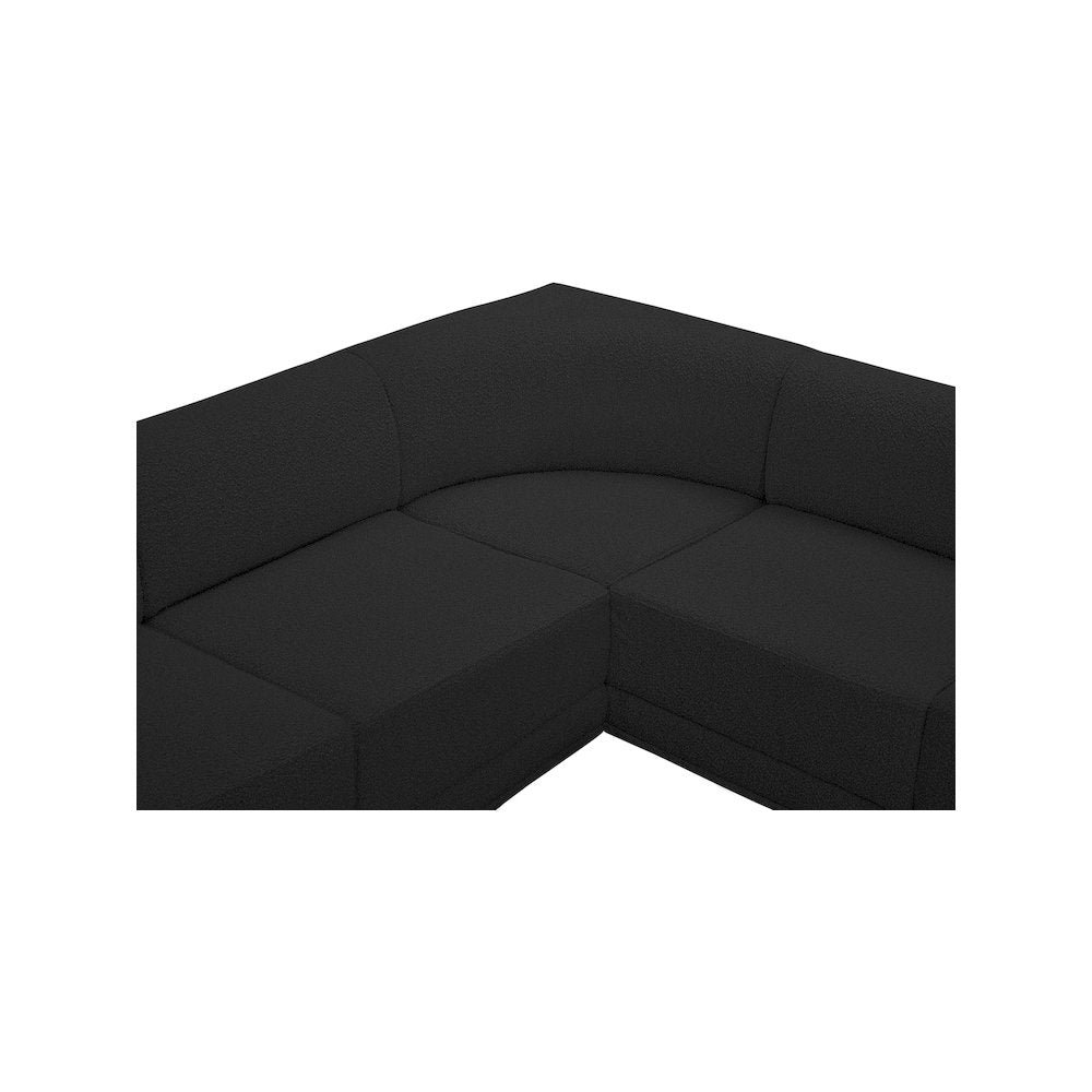 Ollie Black Boucle Fabric Modular Sectional