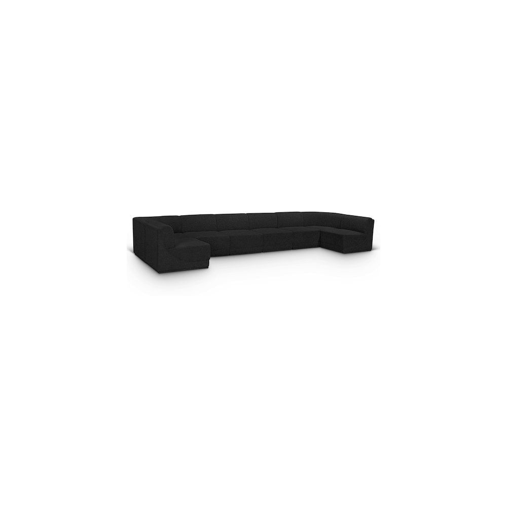 Ollie Black Boucle Fabric Modular Sectional