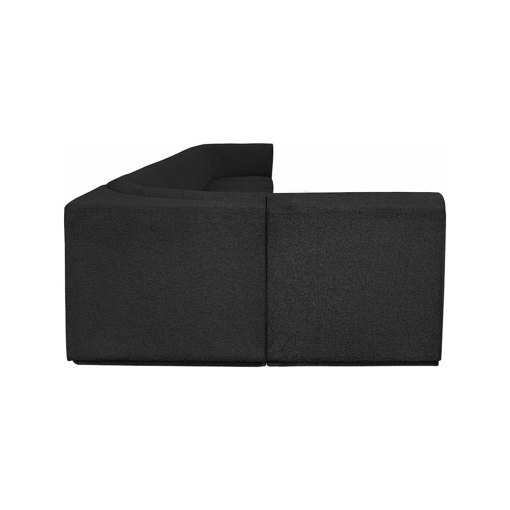 Ollie Black Boucle Fabric Modular Sectional