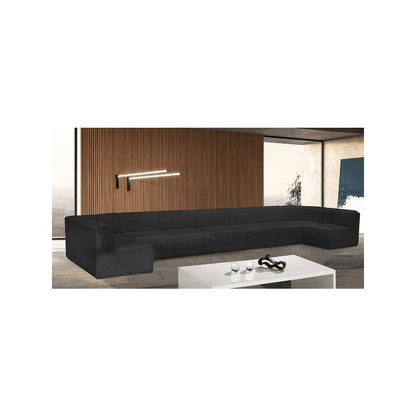 Ollie Black Boucle Fabric Modular Sectional