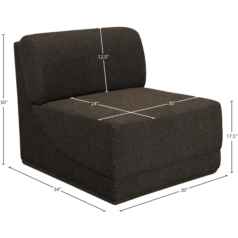 Ollie Brown Boucle Fabric Armless