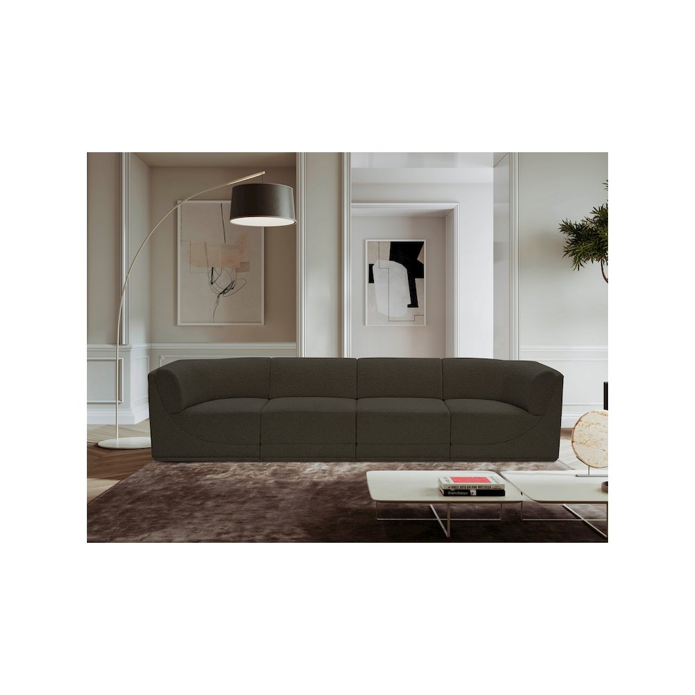 Ollie Brown Boucle Fabric Modular Sofa