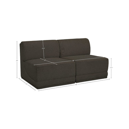 Ollie Brown Boucle Fabric Modular Sofa