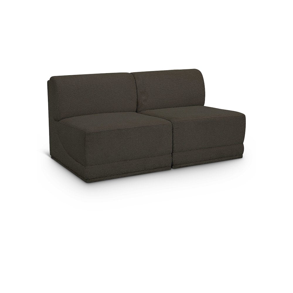 Ollie Brown Boucle Fabric Modular Sofa