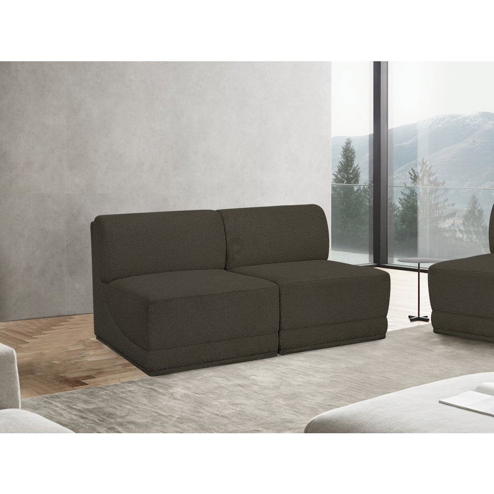 Ollie Brown Boucle Fabric Modular Sofa