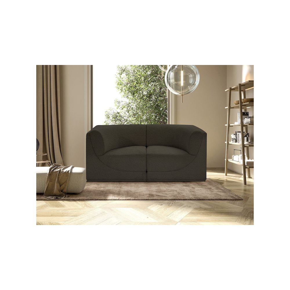 Ollie Brown Boucle Fabric Modular Sofa