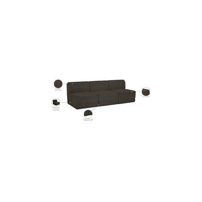 Ollie Brown Boucle Fabric Modular Sofa