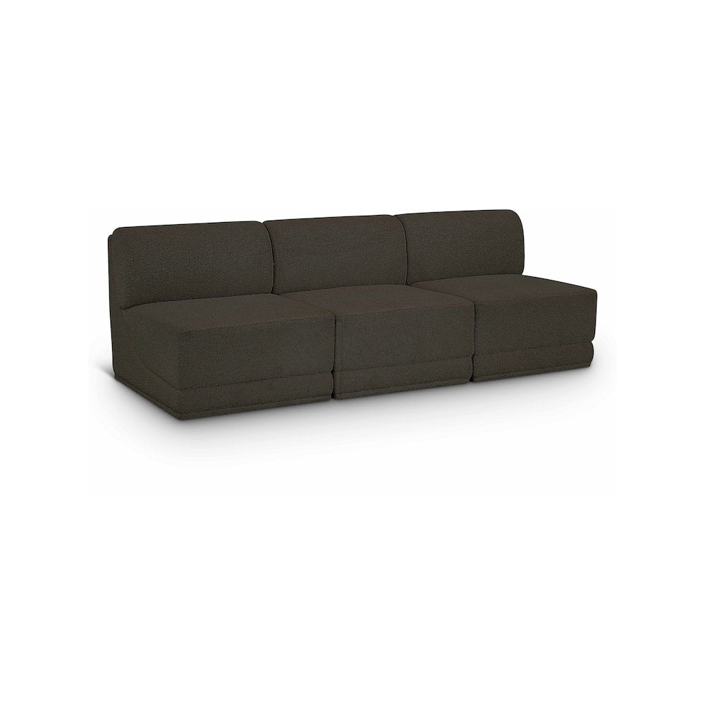Ollie Brown Boucle Fabric Modular Sofa